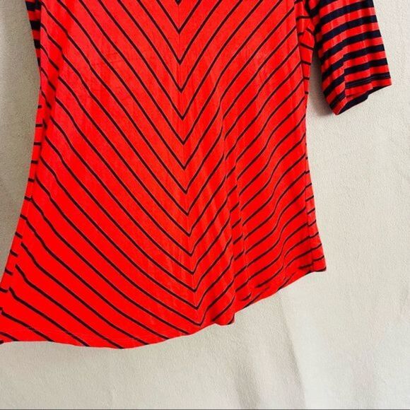 Spense • Soft Stretchy Chevron Striped Knit Tunic Top - Picture 2 of 6